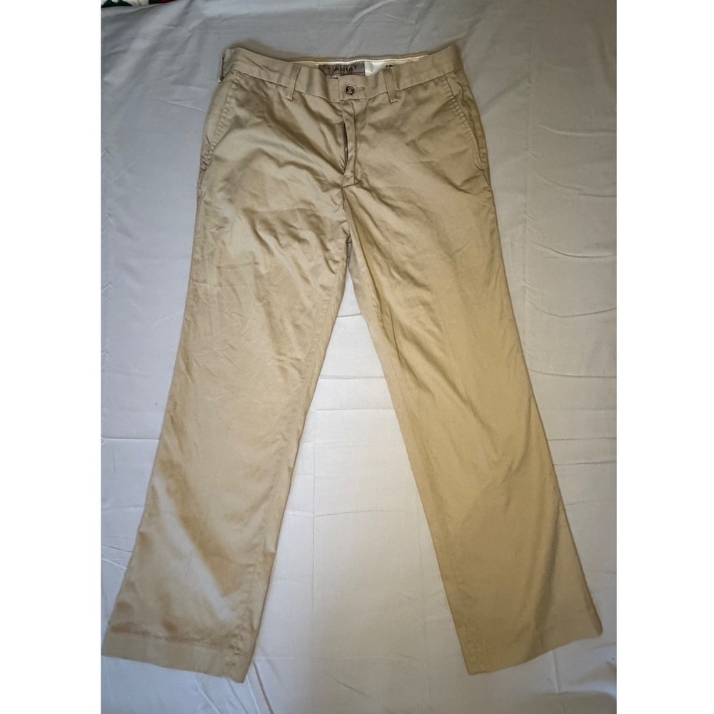 Ariat Performance Khaki Pants Mens 33x32 Tan Cotton Chino Trousers Western